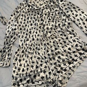 Black and White Patterned Pajama Set